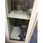An empty server rack ready to relocate