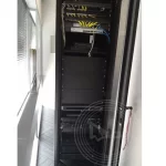 A computer server ina tiny room