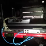 An image of cable plugged into server
