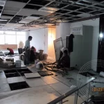 IT technicians are setting up the server room